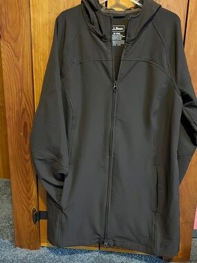 L.L. Bean Women’s Brown Hooded Softshell Car Coat.